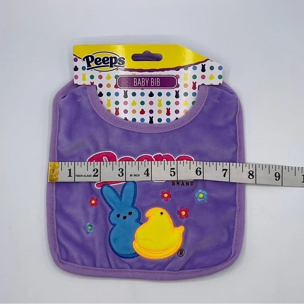 PEEPS Easter Baby Bib Soft Velour Purple Spring Flower 2023 Basket Gift Dan Dee